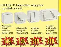 Harald Nyborg OPUS 73 Udendørs afbryder og stikkontakt tilbud
