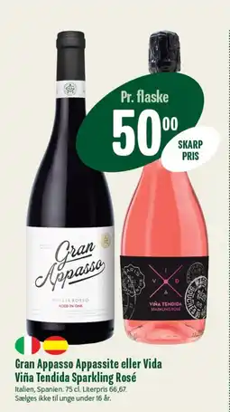 Gran Appasso Appassite eller Vida Viña Tendida Sparkling Rosé