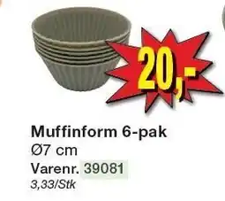 Harald Nyborg SJÖBO Silikoneforme til airfryer Muffinform 6-pak tilbud