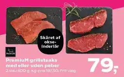 SuperBrugsen PremiuM grillsteaks med eller uden peber tilbud