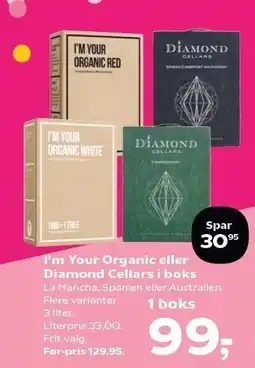 SuperBrugsen I'm Your Organic eller DIamond Cellars i boks tilbud