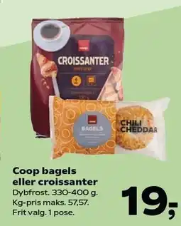 SuperBrugsen Coop bagels eller croissanter tilbud