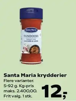 SuperBrugsen Santa Maria krydderier tilbud