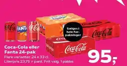SuperBrugsen Coca-Cola eller Fanta 24 -pak tilbud