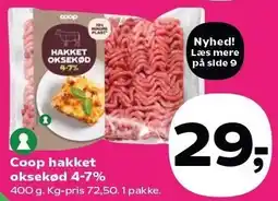 Kvickly Coop hakket oksekød 4-7% tilbud
