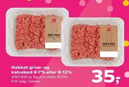 Kvickly Hakket grise- og kalvekød 4-7% eller 8-12% tilbud
