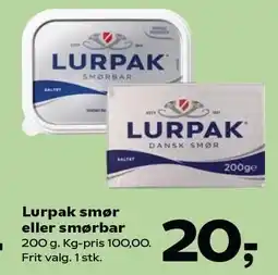 Kvickly Lurpak smør eller smørbar tilbud