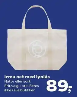 Kvickly Irma net med lynlås tilbud