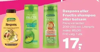 Kvickly Respons eller Fructis shampoo eller balsam tilbud