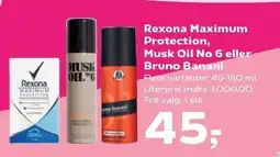 Rexona Maximum Protection, Musk Oil No 6 eller Bruno Banani