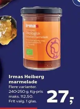Kvickly Irmas Heiberg marmelade tilbud
