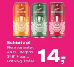 Kvickly Schiøtz øl tilbud