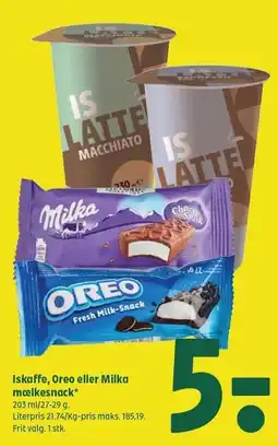 Coop 365 Iskaffe, Oreo eller Milka mælkesnack tilbud