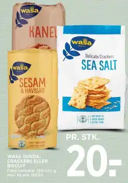 MENY WASA RUNDA, CRACKERS ELLER BISCUIT tilbud
