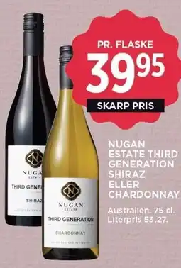 MENY NUGAN ESTATE THIRD GENERATION SHIRAZ ELLER CHARDONNAY tilbud