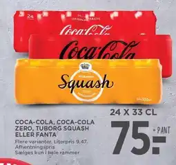 MENY COCA-COLA, COCA-COLA ZERO, TUBORG SQUASH ELLER FANTA tilbud