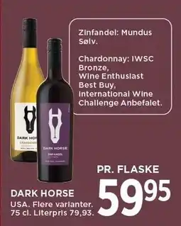 MENY DARK HORSE tilbud