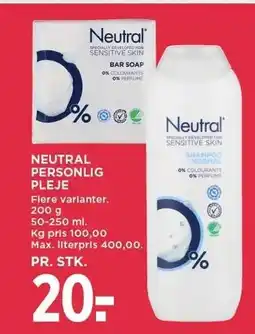 MENY NEUTRAL PERSONLIG PLEJE tilbud