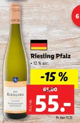 Lidl Riesling Pfalz tilbud
