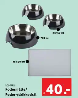 Lidl ZOOFARI Fodermåtte/ Foder-/drikkeskål tilbud