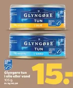 Netto Glyngøre tun i olie eller vand tilbud