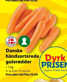 Lidl Danske håndsorterede gulerødder tilbud