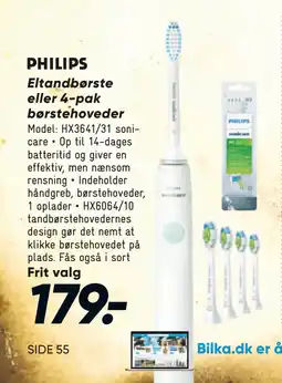 Bilka Eltandbørste eller 4-pak børstehoveder tilbud