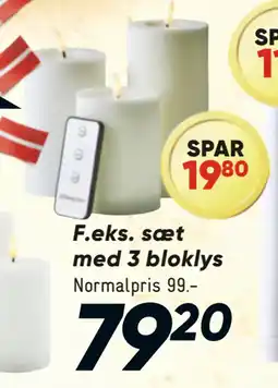 Bilka sæt med 3 bloklys tilbud