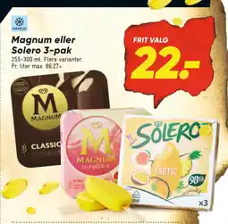 Bilka Magnum eller Solero 3-pak tilbud