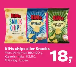 SuperBrugsen KiMs chips eller Snacks tilbud