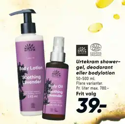 Bilka Urtekram showergel, deodorant eller bodylotion tilbud