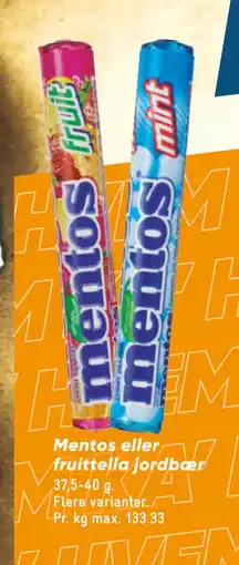 Bilka Mentos eller fruittella jordbær tilbud