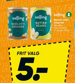 Bilka Bønner eller kikærter tilbud