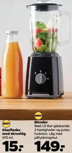 Netto Glasflaske med skruelåg el. Blender tilbud