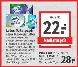 SPAR Lotus Toiletpapir eller Køkkenruller tilbud