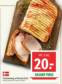 SPAR Flæskesteg af Dansk Gris tilbud