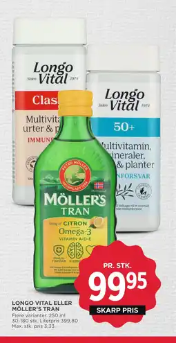 MENY LONGO VITAL ELLER MÖLLER’S TRAN tilbud