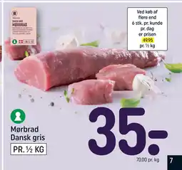 REMA 1000 Mørbrad Dansk gris tilbud