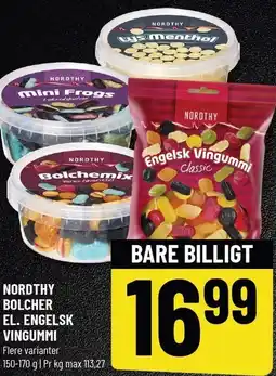 NORDTHY BOLCHER EL. ENGELSK VINGUMMI
