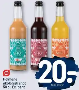 REMA 1000 Holmene økologisk shot 50 cl. Ex. pant tilbud