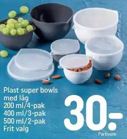 Plast super bowls med låg