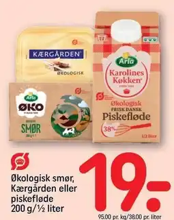 REMA 1000 Økologisk smør Kærgården eller piskefløde tilbud