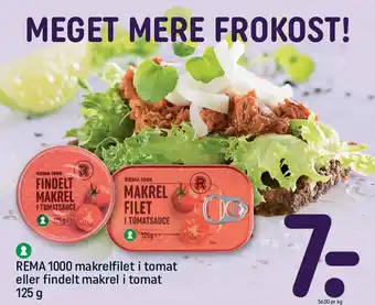 Rema 1000 REMA 1000 Makrelfilet i tomat eller findelt makrel i tomat tilbud