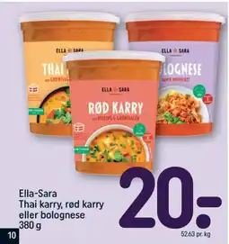 REMA 1000 ELLA-SARA Thai karry, rød karry eller bolognese tilbud