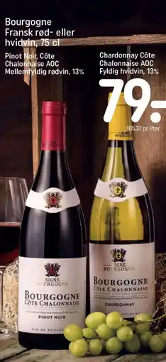 REMA 1000 BOURGOGNE Fransk rød- eller hvidvin tilbud
