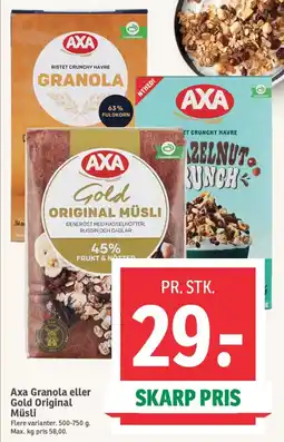 SPAR AXA Granola eller Gold Original Müsli tilbud