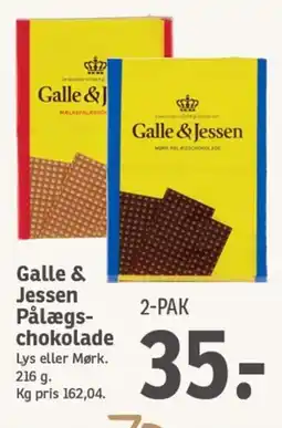 SPAR Galle & Jessen Pålægs- chokolade tilbud