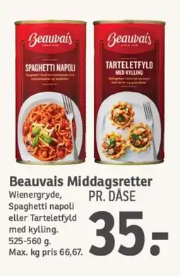 SPAR Beauvais Middagsretter tilbud