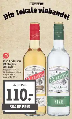 SPAR O.P. Anderson Økologisk Aquavit tilbud