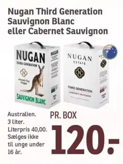 SPAR NUGAN Third Generation Sauvignon Blanc eller Cabernet Sauvignon tilbud